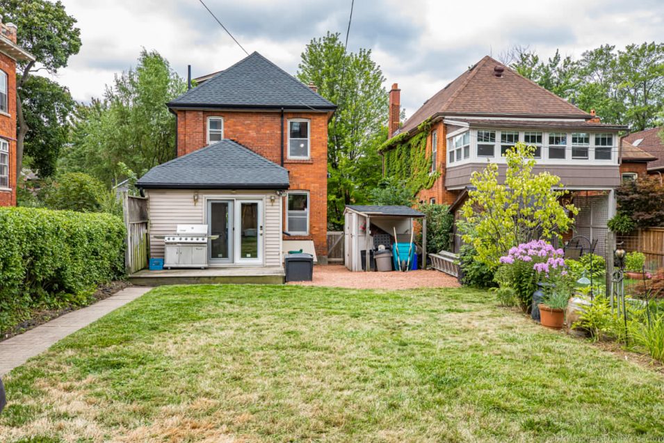 Backyard view of the house at 164 Duke Street, Hamilton